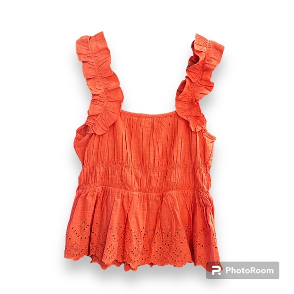 Coral Eyelet Top NWT - Picture 2 of 8